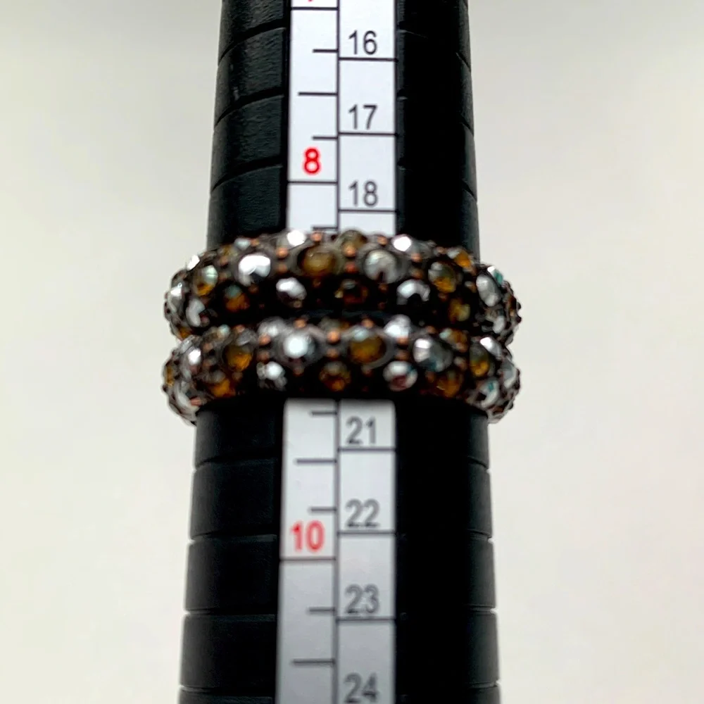 BRIGHTON Crystal Voyage Topaz Crystal Stackable Band Rings Size 9